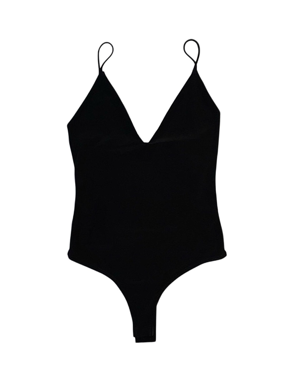 DAY & NIGHT Women's Deep V Neck Black Sleeveless Bodysuit Small
